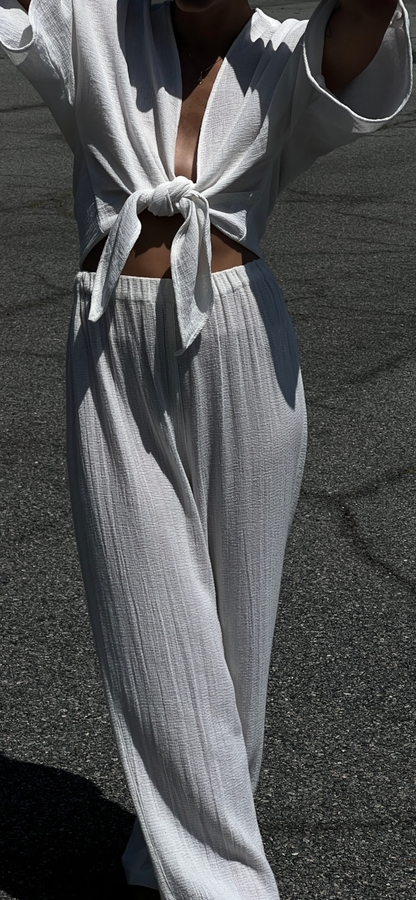 Patricia Waffled Cotton Pant