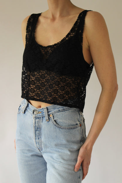 90s Caviar Cropped Lace Tank