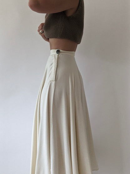 Vintage Cream Maxi Skirt