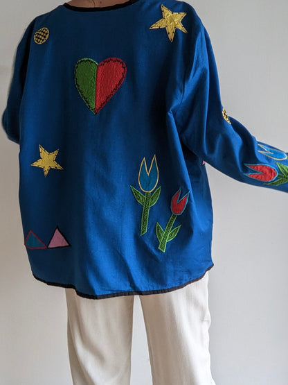 Vintage Whimsical Appliqué Rouleau Jacket