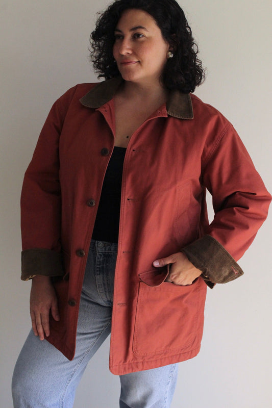Vintage Brick Cotton Chore Coat