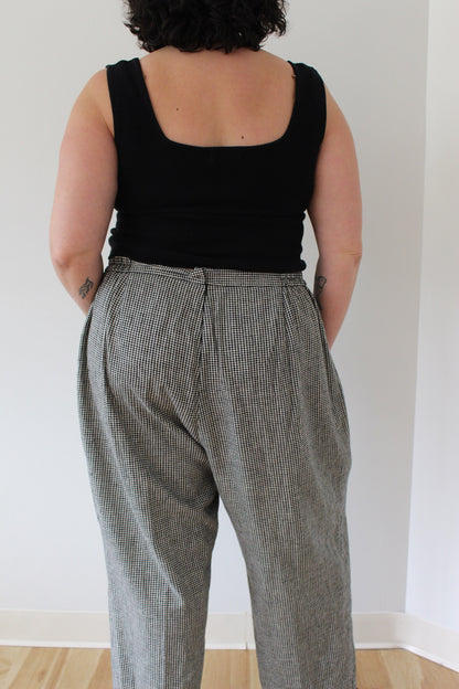 90s Gingham Linen Pants