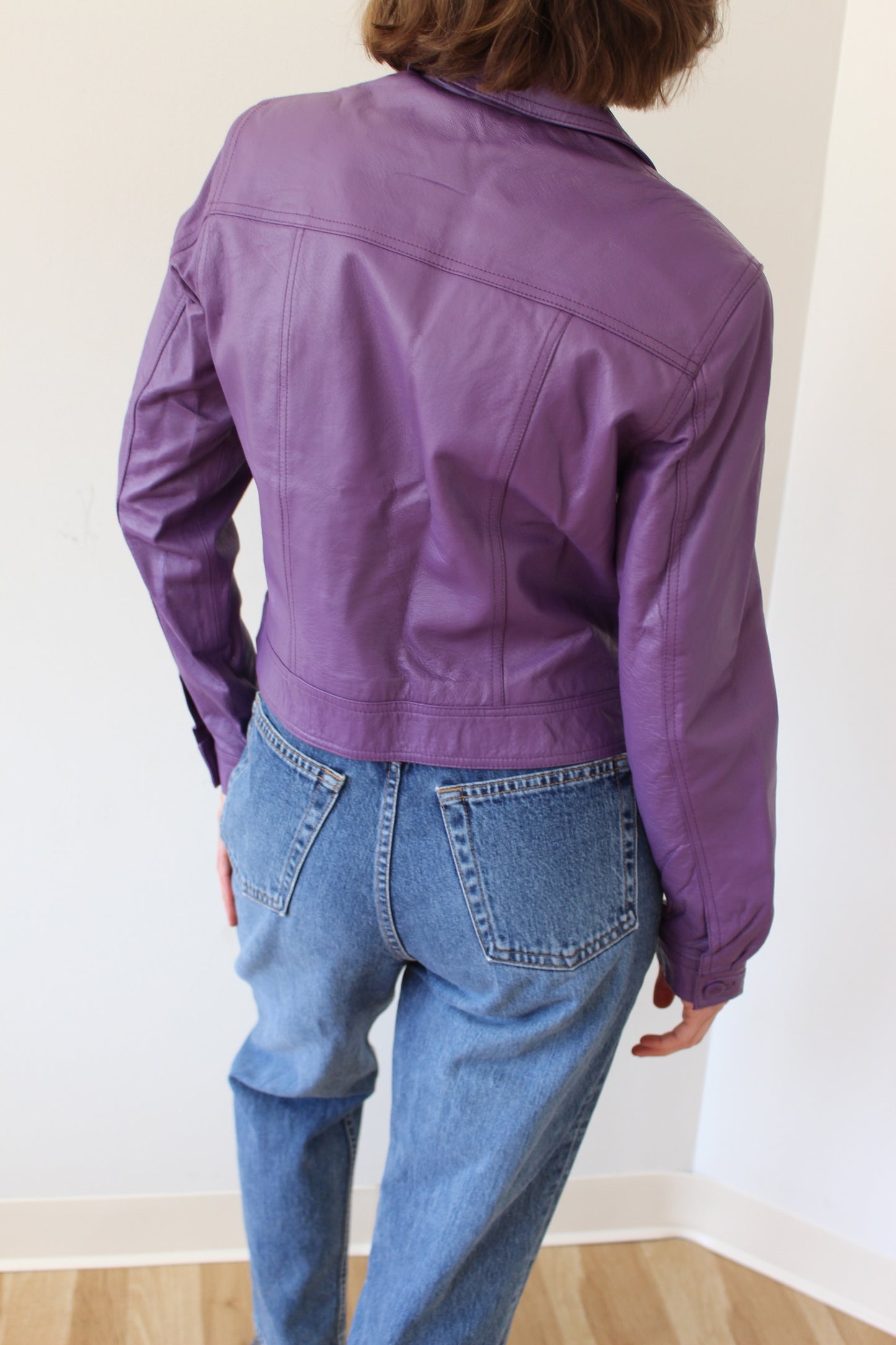 Vintage Cropped Iris Leather Jacket