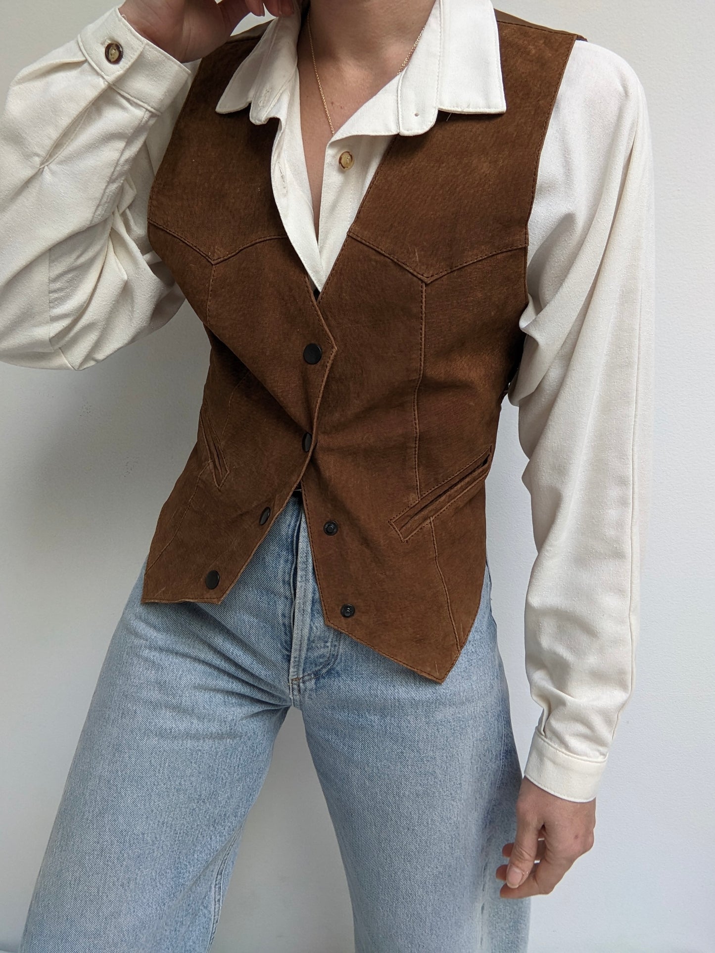 Vintage Tailored Suede Vest