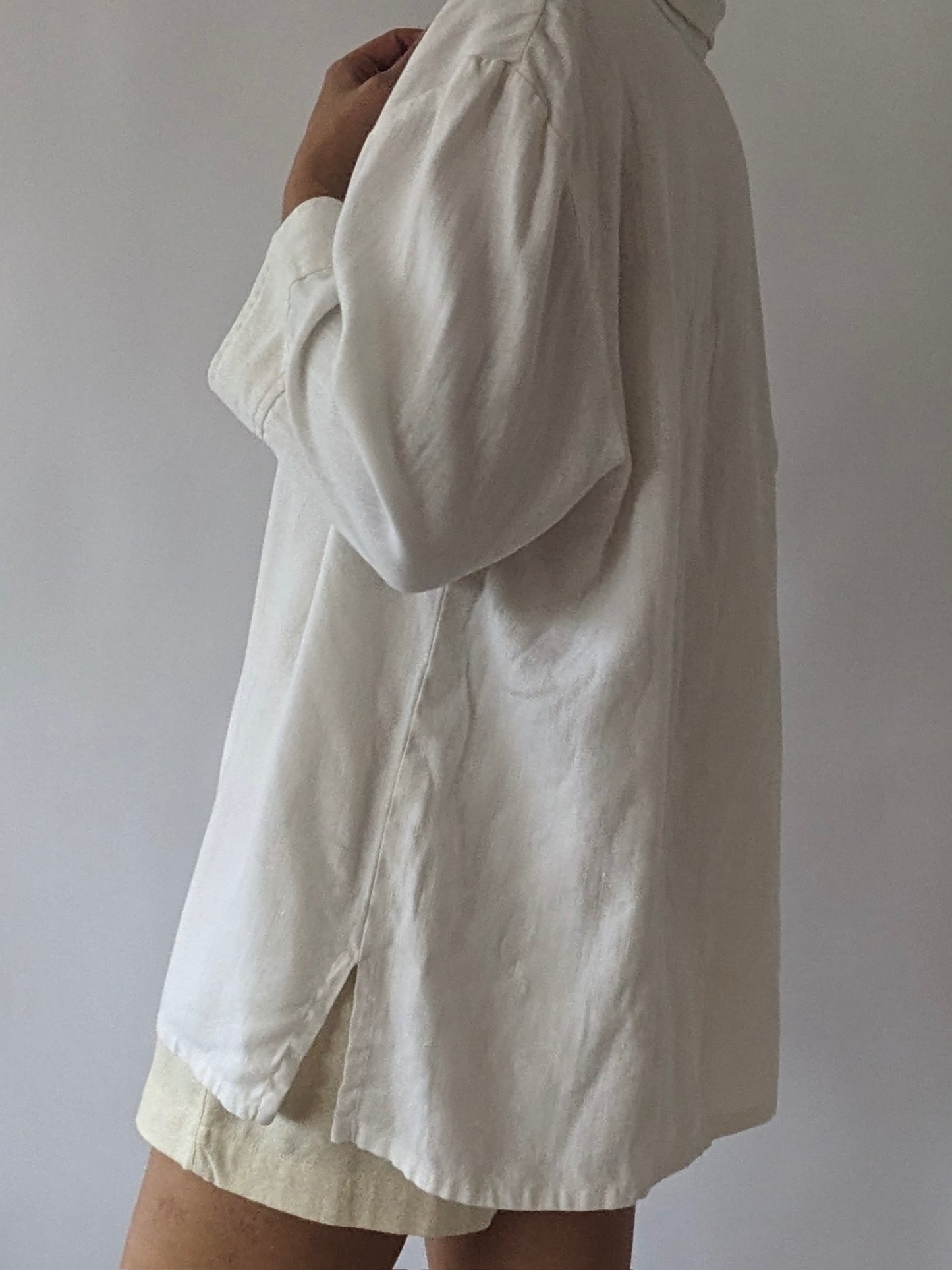 Vintage Ivory Linen Overshirt