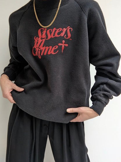 Vintage "Sisters in Crime" Raglan Sweatshirt