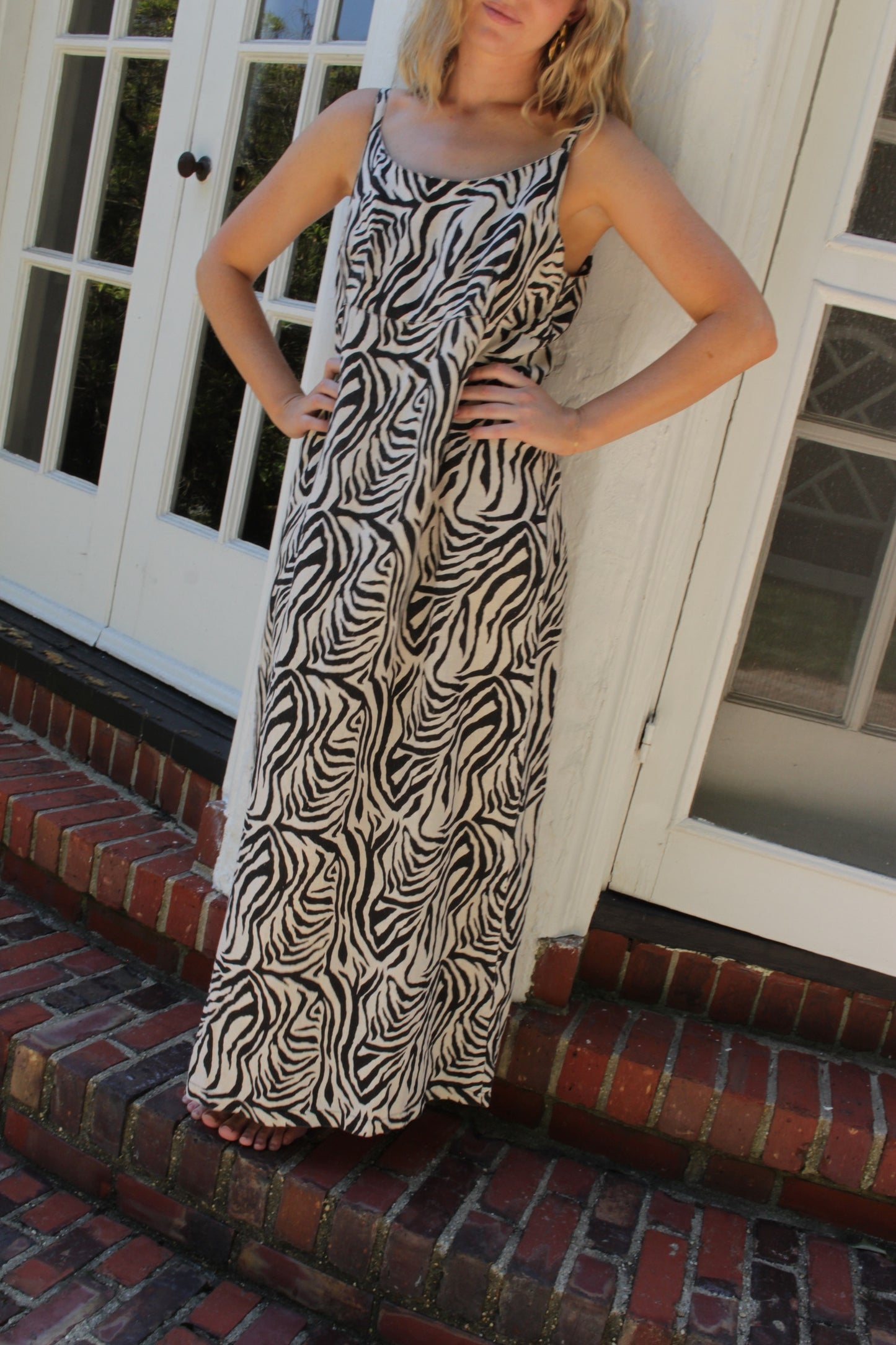 Favorite Vintage Zebra-Print Linen Dress