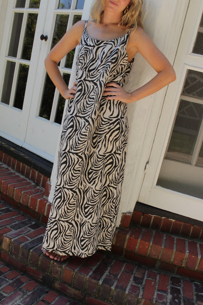 Favorite Vintage Zebra-Print Linen Dress