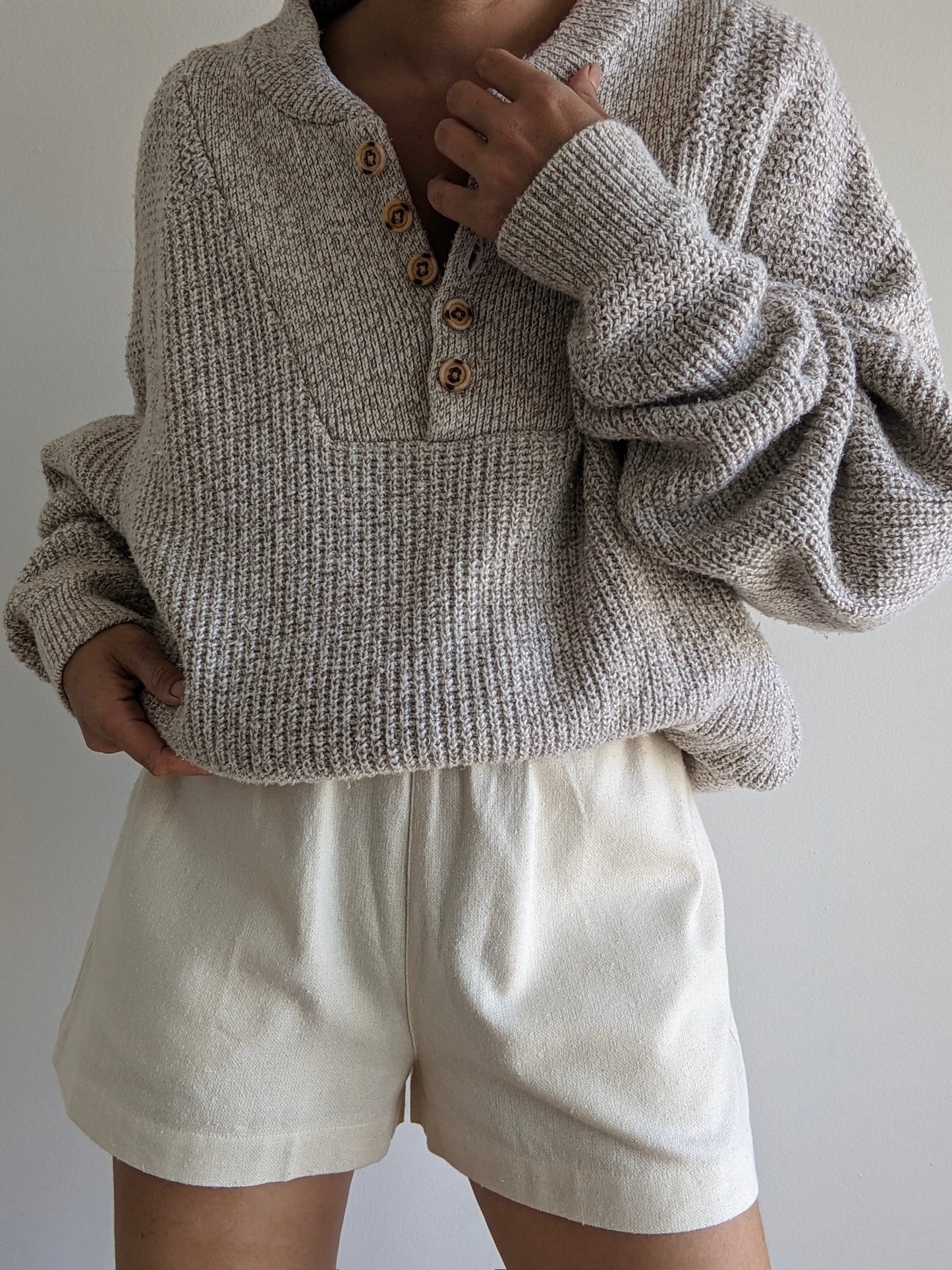 Favorite Vintage Marled Oat Henley