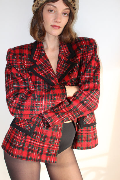 Vintage Holly Woven Plaid Blazer