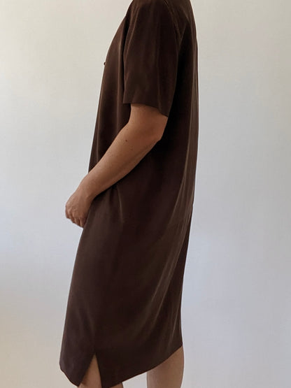 Vintage Cocoa Silk Dress