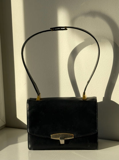 Lovely Vintage Koret Black Leather Handbag & Coin Purse