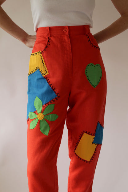 Absolute Favorite Vintage Colorful Appliqué Pants