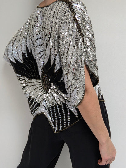 Vintage Embellished Silk Blouse