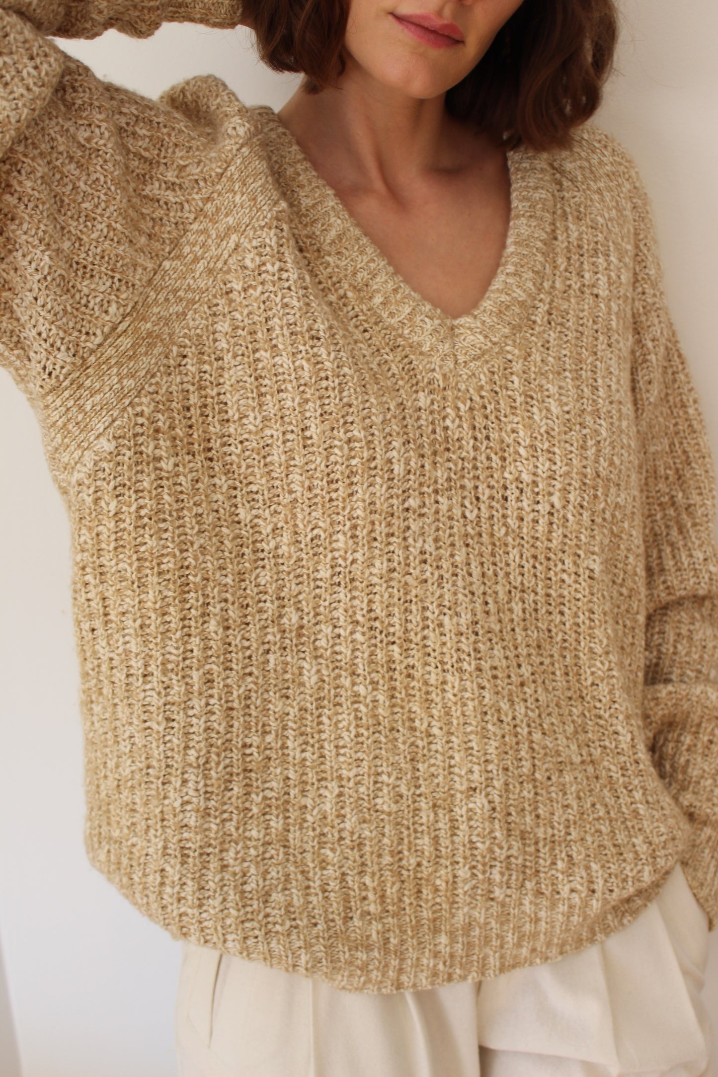 Vintage Sand Knitted Wool Sweater