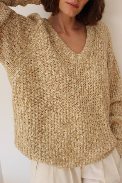 Vintage Sand Knitted Wool Sweater