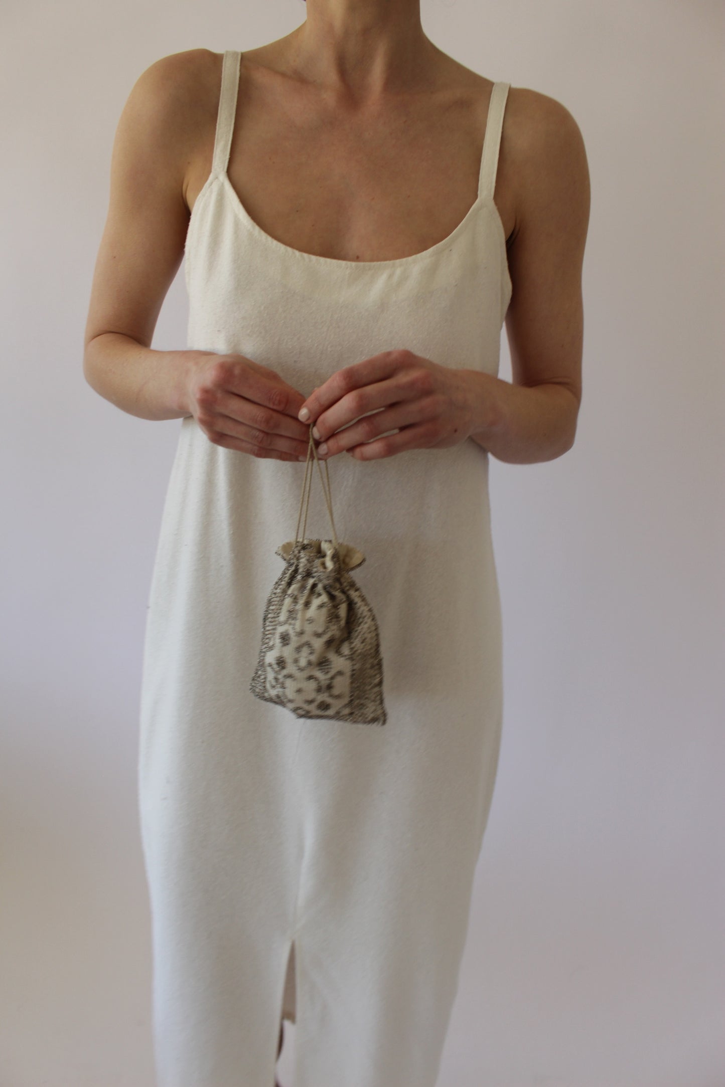 Delicate Vintage Beaded Drawstring Bag