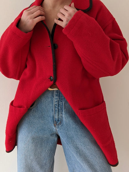 Vintage Woolrich Chili Red Wool Coat