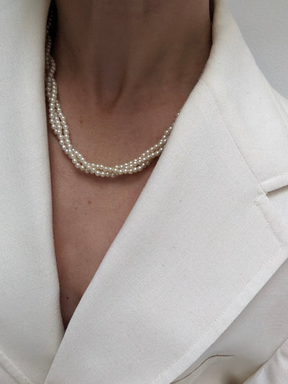 Vintage Layered Faux Pearl Necklace