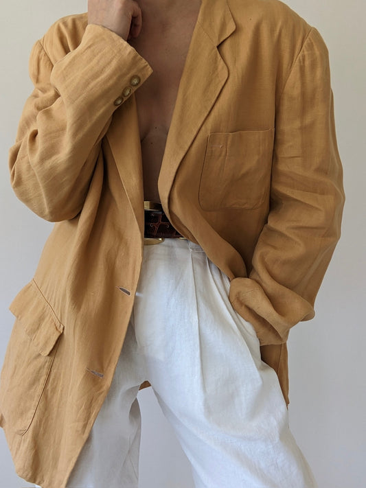 Vintage Calvin Klein Apricot Linen Blazer