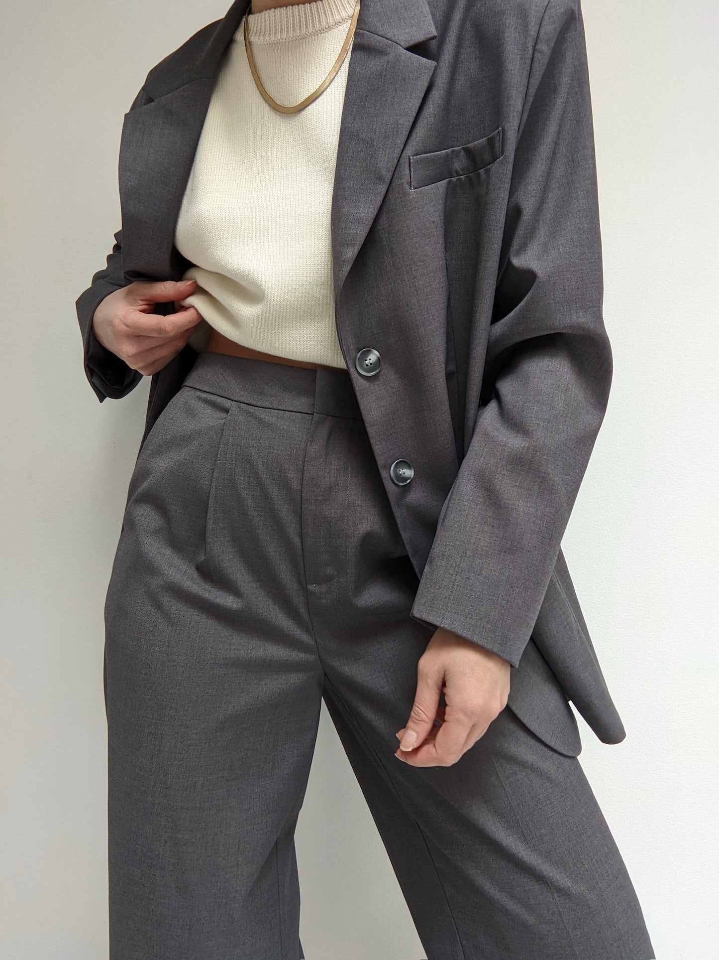 Smooth Graphite Pantsuit