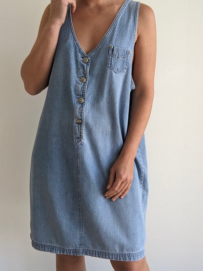 90s Sleeveless Denim Dress