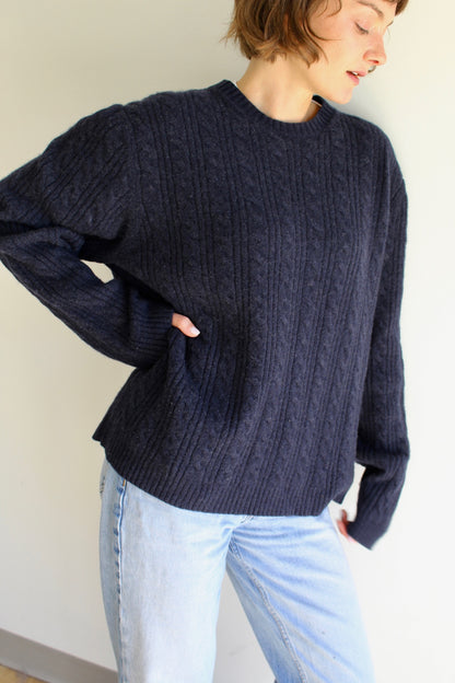 Vintage Wool & Cashmere Cable Knit Sweater