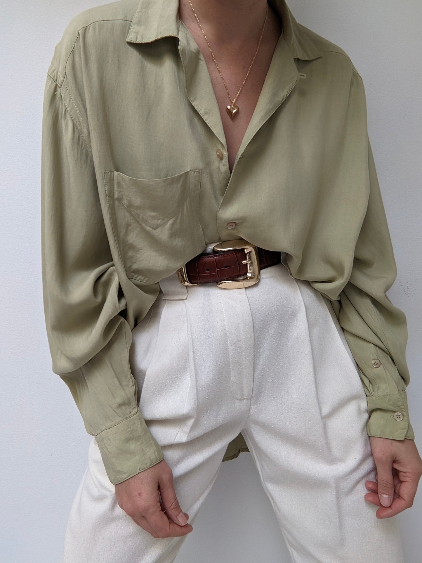 Vintage Pear Silk Blouse