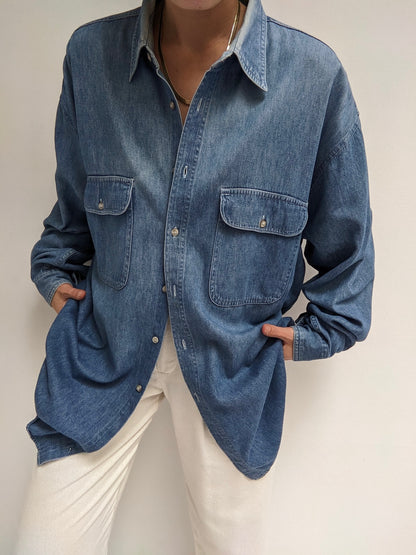 90s Faded Denim Shirt