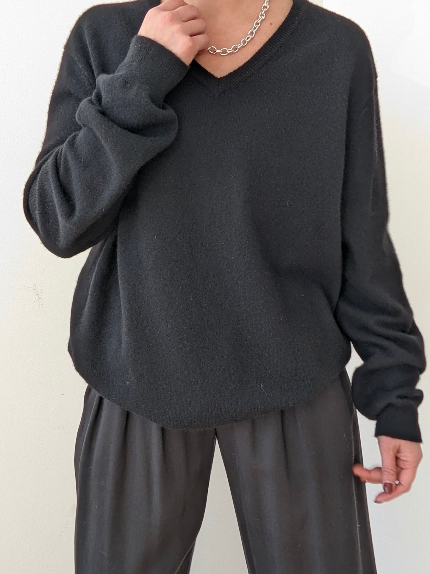 Vintage Ink Black Cashmere Sweater