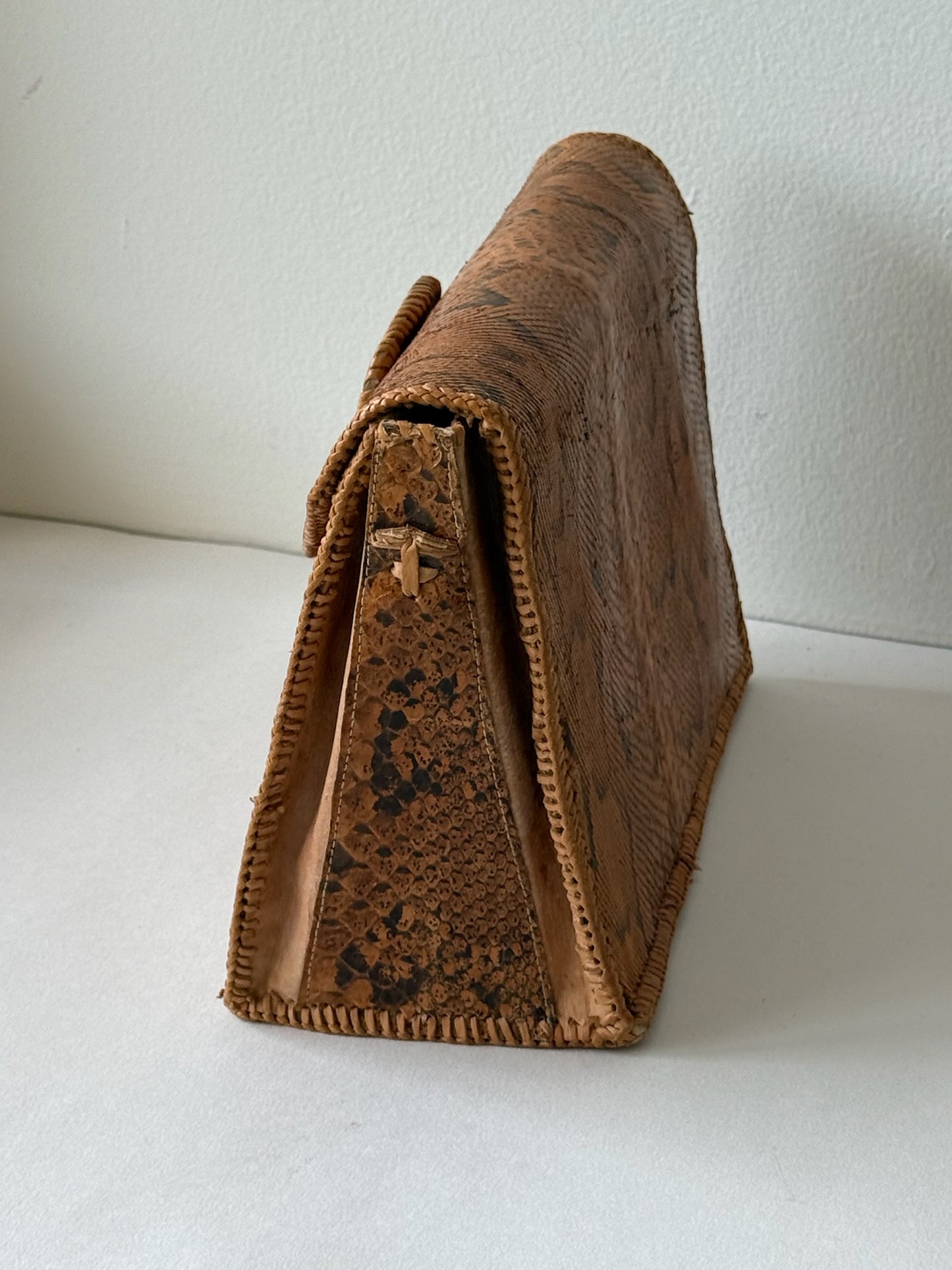 Vintage Snakeskin Leather Clutch Bag