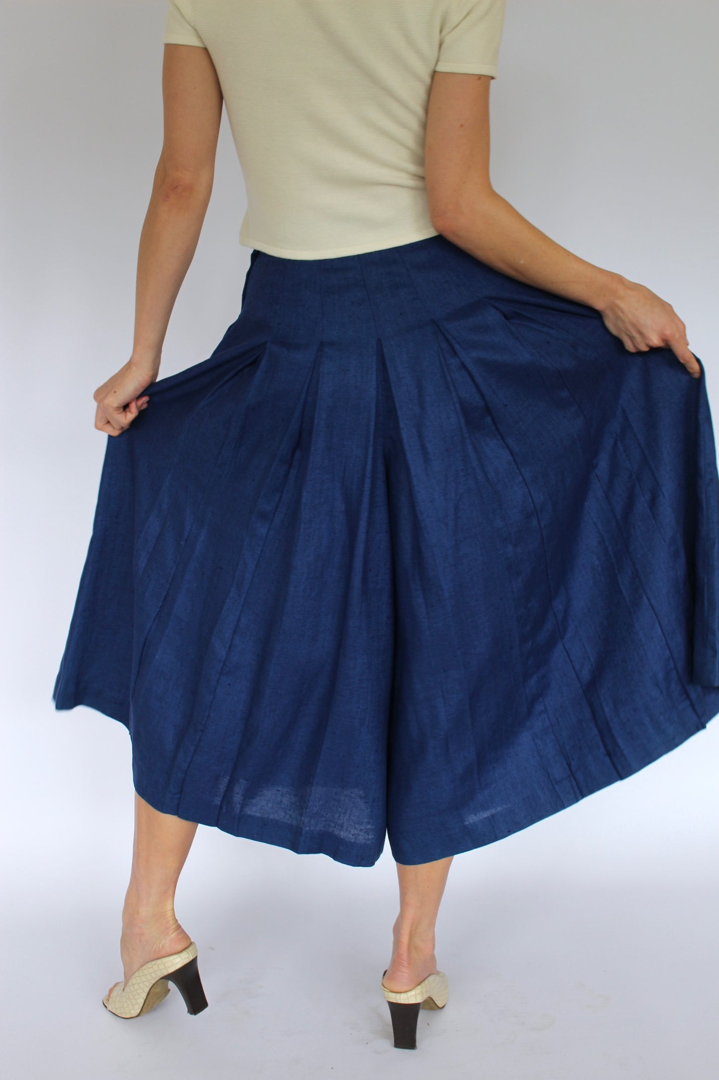 Vintage Lapis Linen Pant Suit