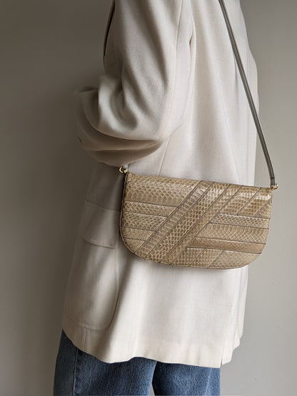 Vintage Snakeskin Patchwork Clutch Purse