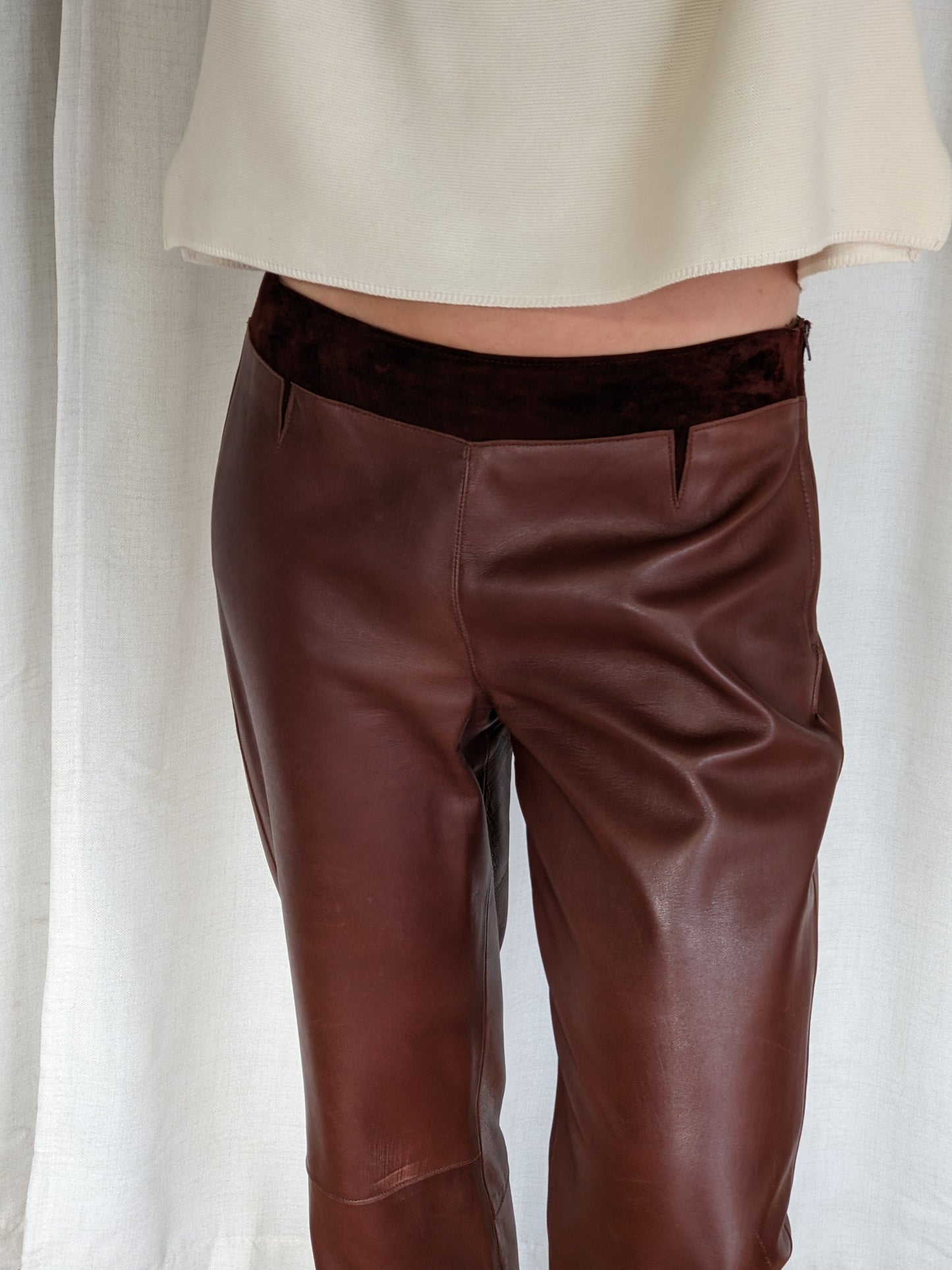 Luxurious Vintage Chocolate Leather Pants