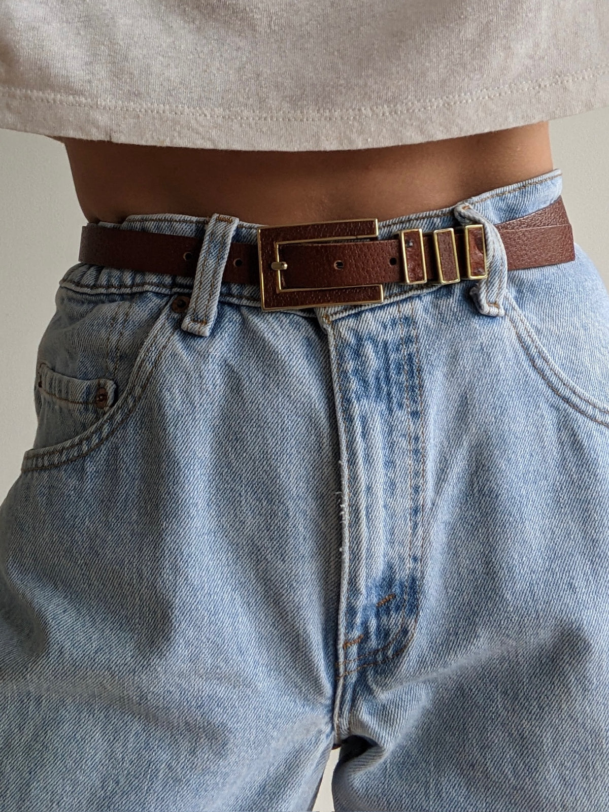 Favorite Vintage Rust Pebbled Leather Belt