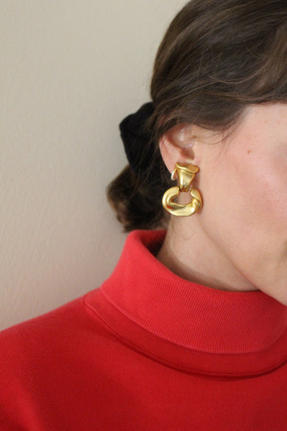 Beautiful Vintage Fluid Door Knocker Earrings