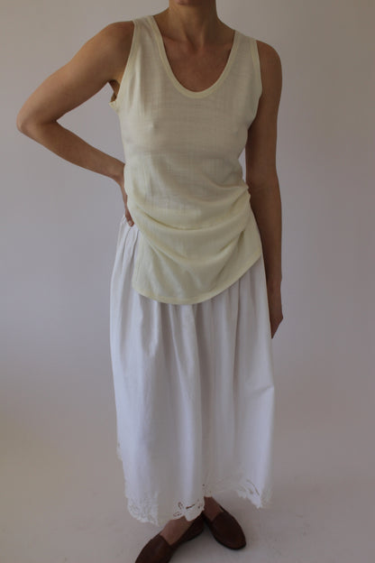 Vintage Cream Thin Wool Knit Tank