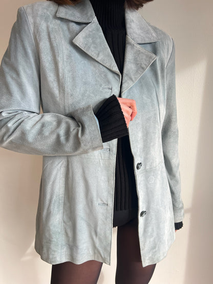 Lovely Vintage Powder Blue Suede Jacket