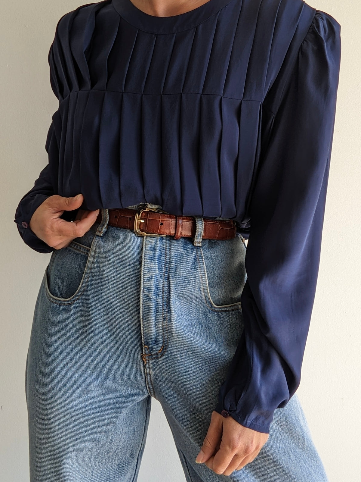 Rare Vintage Pleated Silk Blouse