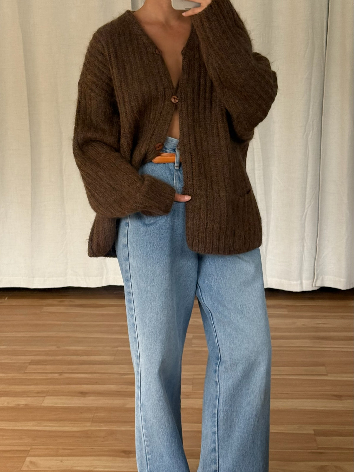 Vintage Chestnut Mohair Cardigan