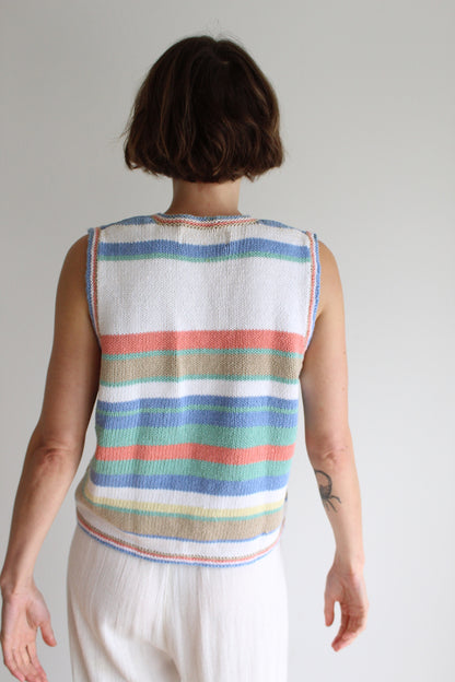 Vintage Fish Embroidered Sweater Vest