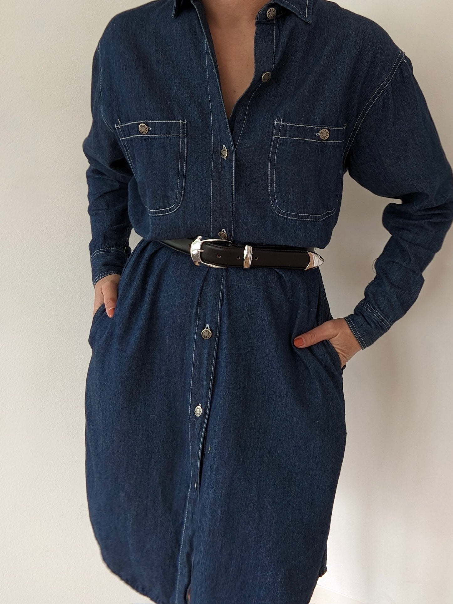 Vintage Calvin Klein Denim Shirt Dress