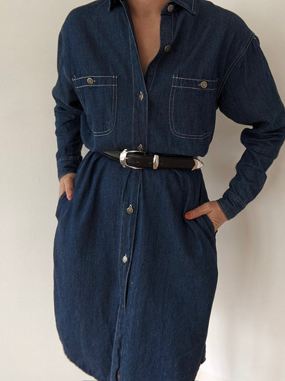 Vintage Calvin Klein Denim Shirt Dress