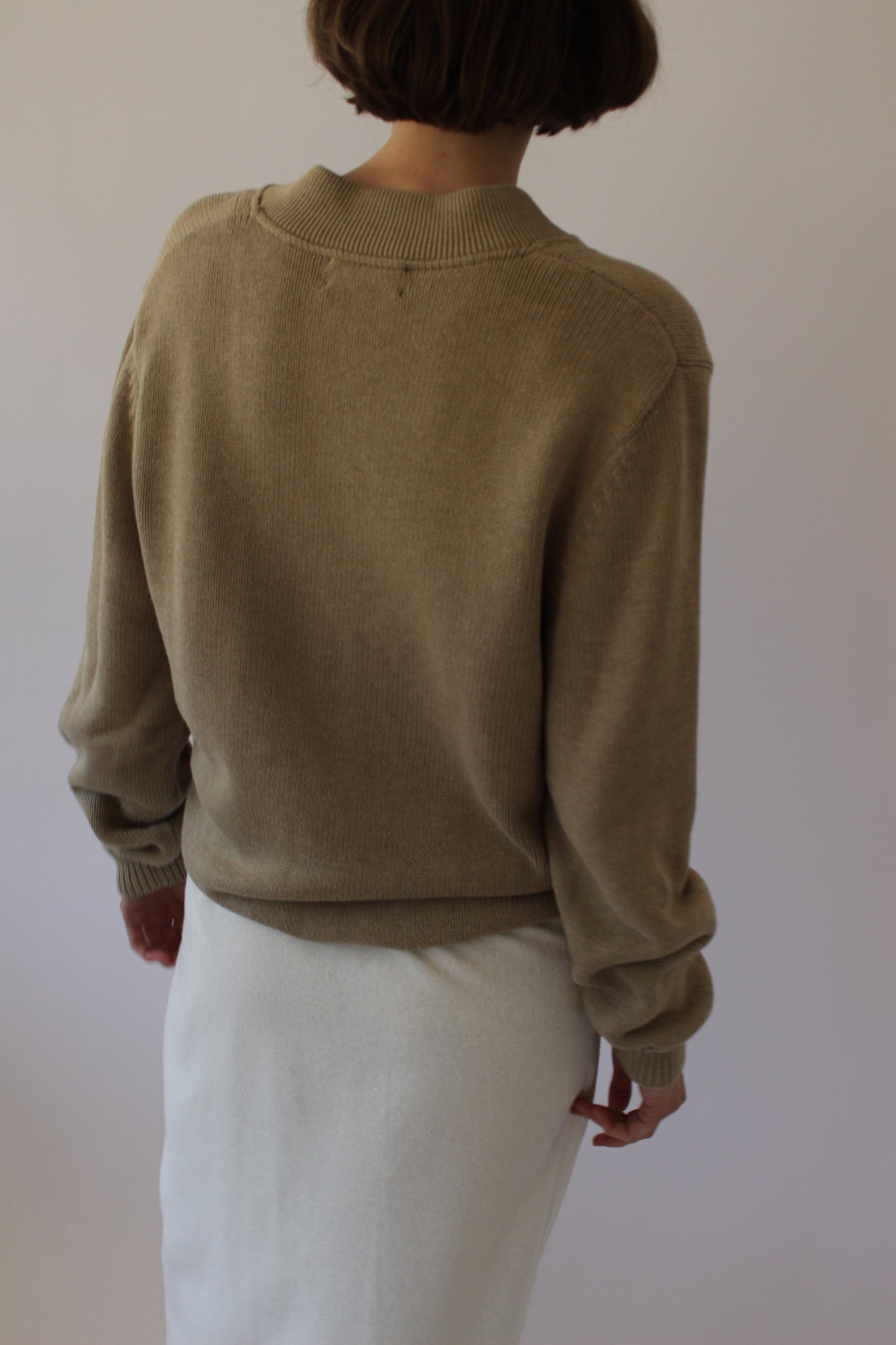 Favorite Vintage Latte Cotton Henley