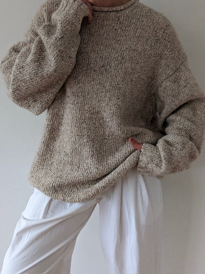 Vintage Oat Wool & Silk Roll Neck Sweater