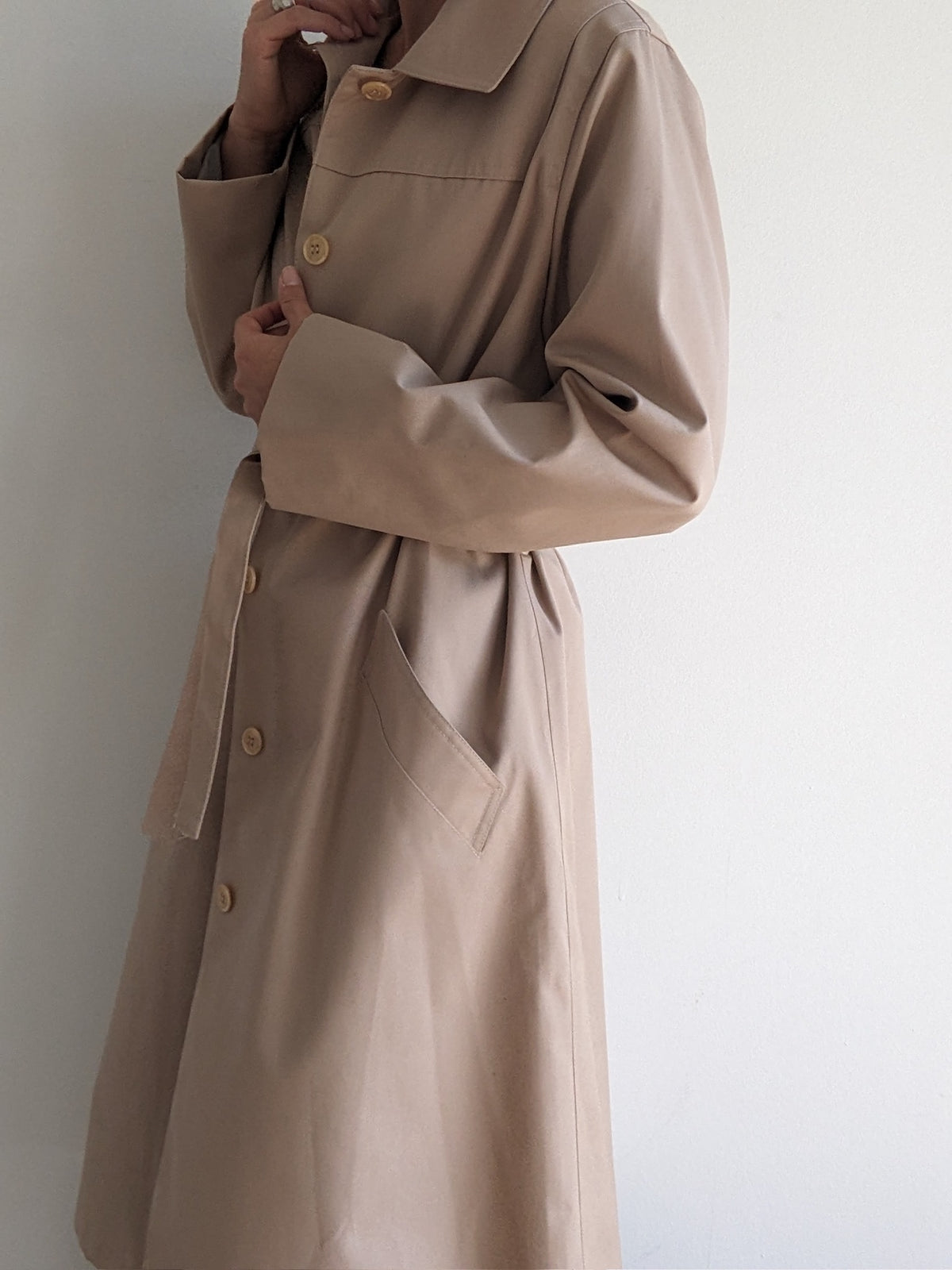 Vintage Belted Khaki Trench Coat