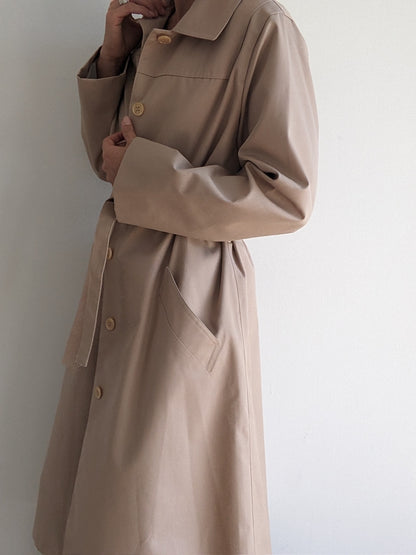 Vintage Belted Khaki Trench Coat