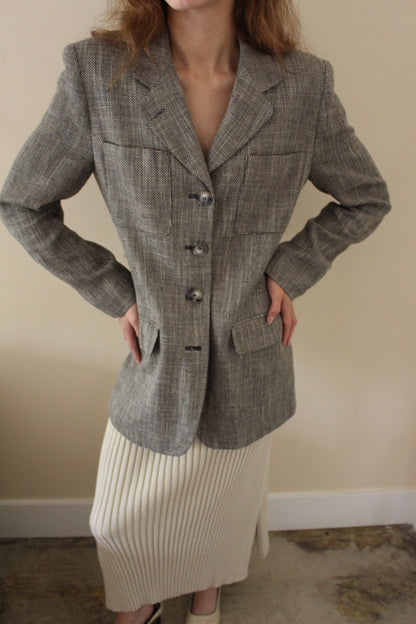 Vintage Woven Flax Blazer