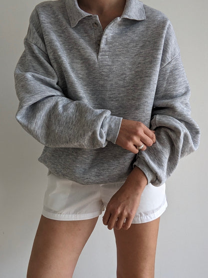 Vintage Heather Grey Collared Sweatshirt