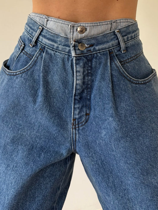 Rare Vintage Calvin Klein Layered & Pleated Denim
